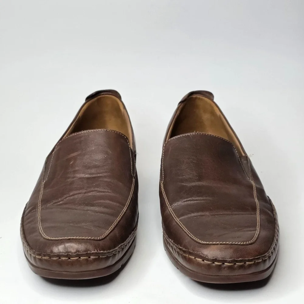 Mephisto Cool-Air Shoes Men's Size 11.5 Brown Leather Slip On Comfort Loafers